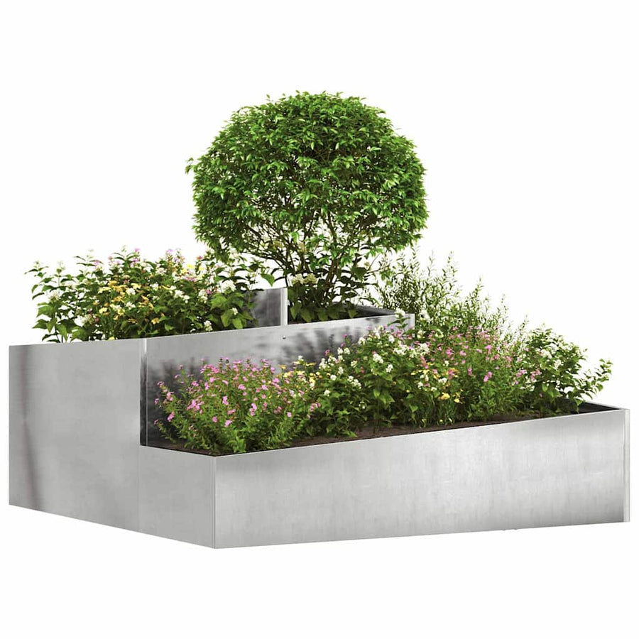 Tuin Bloempot Zilver 100 x 100 x 50 cm Roestvrij staal