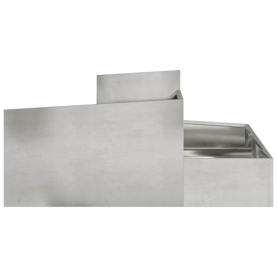 Tuin Bloempot Zilver 100 x 100 x 50 cm Roestvrij staal
