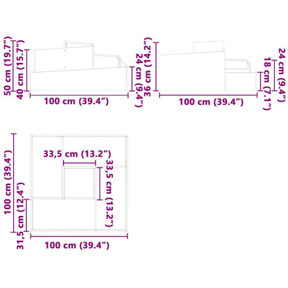 Tuin Bloempot Zilver 100 x 100 x 50 cm Roestvrij staal