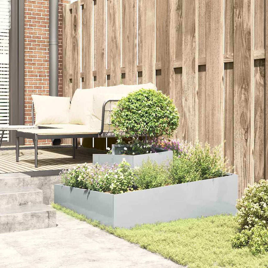 Tuin Bloempot Zilver 100 x 100 x 50 cm Gegalvaniseerd staal