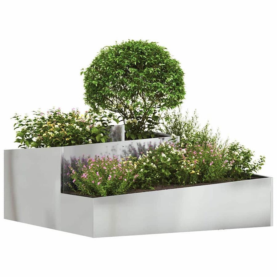Tuin Bloempot Zilver 100 x 100 x 50 cm Gegalvaniseerd staal