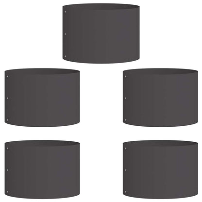 Plantenring 5 pcs Zwart 30 x 30 x 20 cm Koudgewalst staal