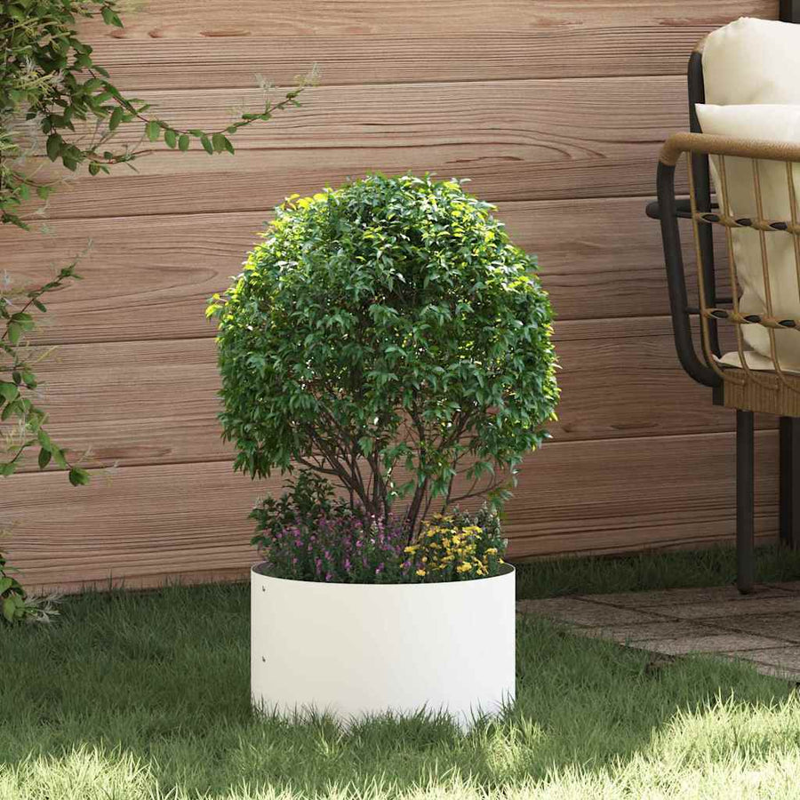Plantenring Wit 30 x 30 x 20 cm Koudgewalst staal