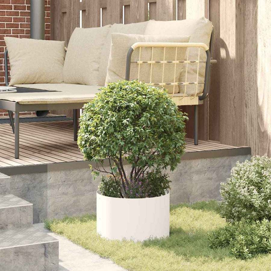 Plantenring Wit 30 x 30 x 20 cm Koudgewalst staal