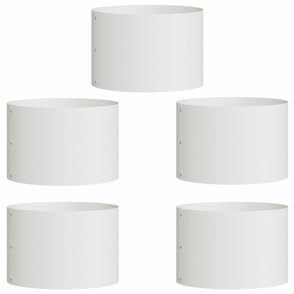 Plantenring 5 pcs Wit 30 x 30 x 20 cm Koudgewalst staal