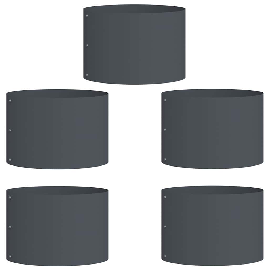 Tuinplanten 5 stuks Anthraciet 30x30x20 cm Staal