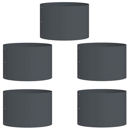 Tuinplanten 5 stuks Anthraciet 30x30x20 cm Staal