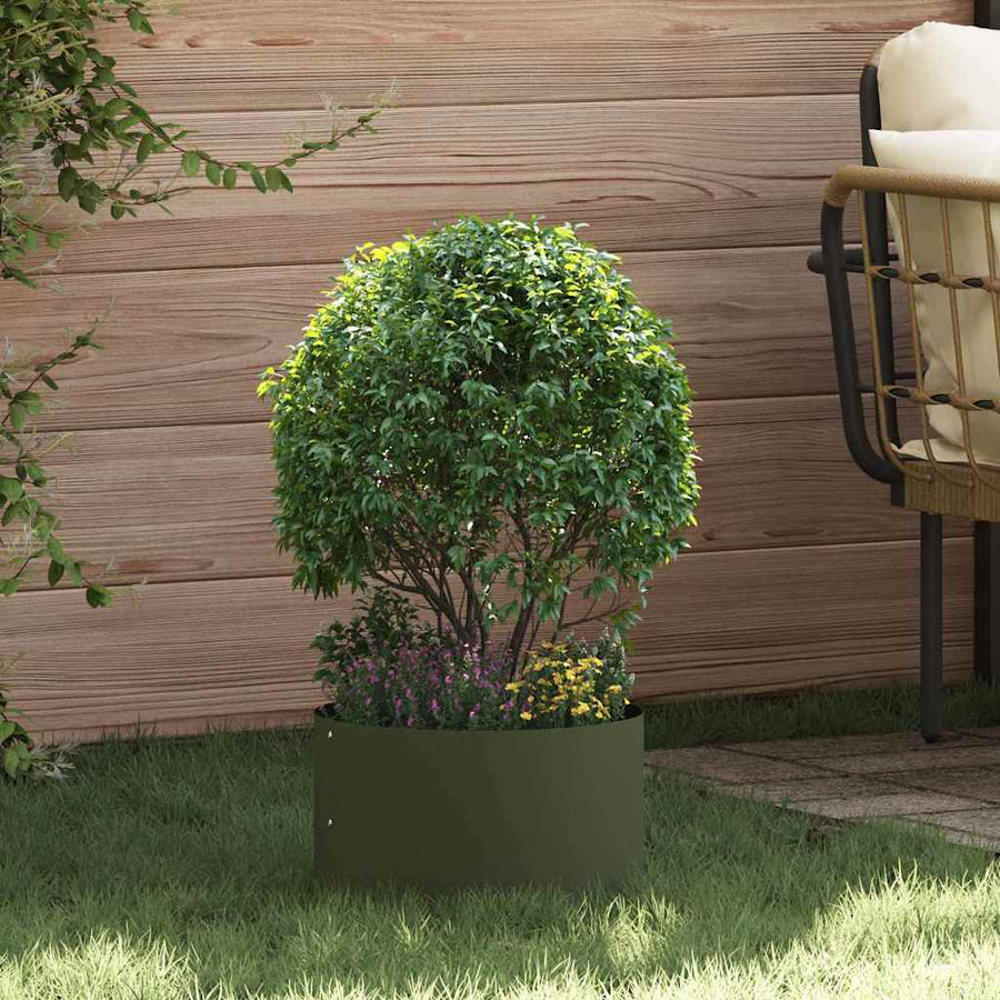 Plantenring Olijf Groen 30 x 30 x 20 cm Koudgewalst staal
