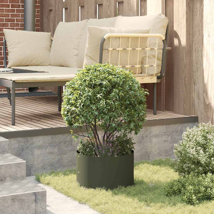 Plantenring Olijf Groen 30 x 30 x 20 cm Koudgewalst staal
