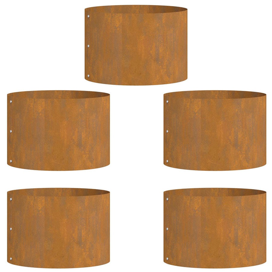 Plantenring 5 pcs Bruin 30 x 30 x 20 cm Cortenstaal
