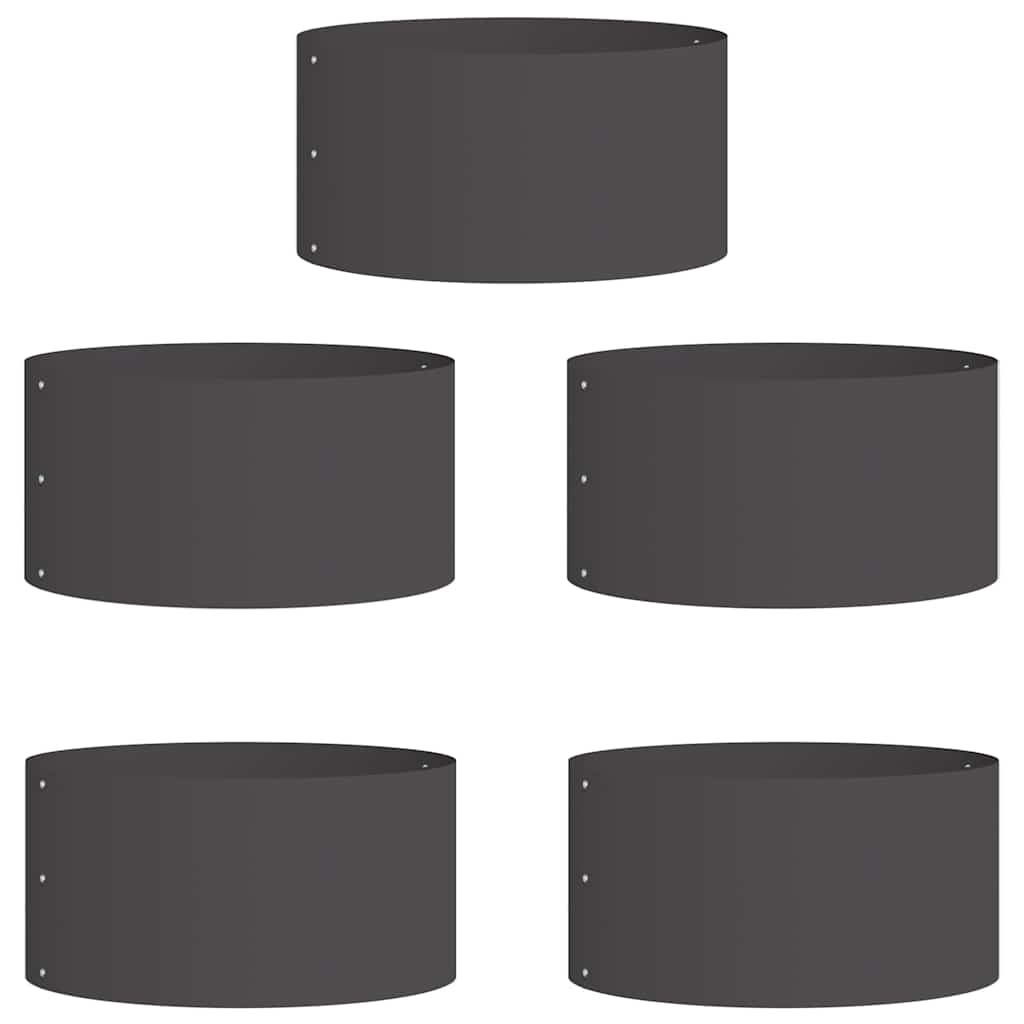 Plantenring 5 st Zwart 40 x 40 x 20 cm Koudgewalst staal