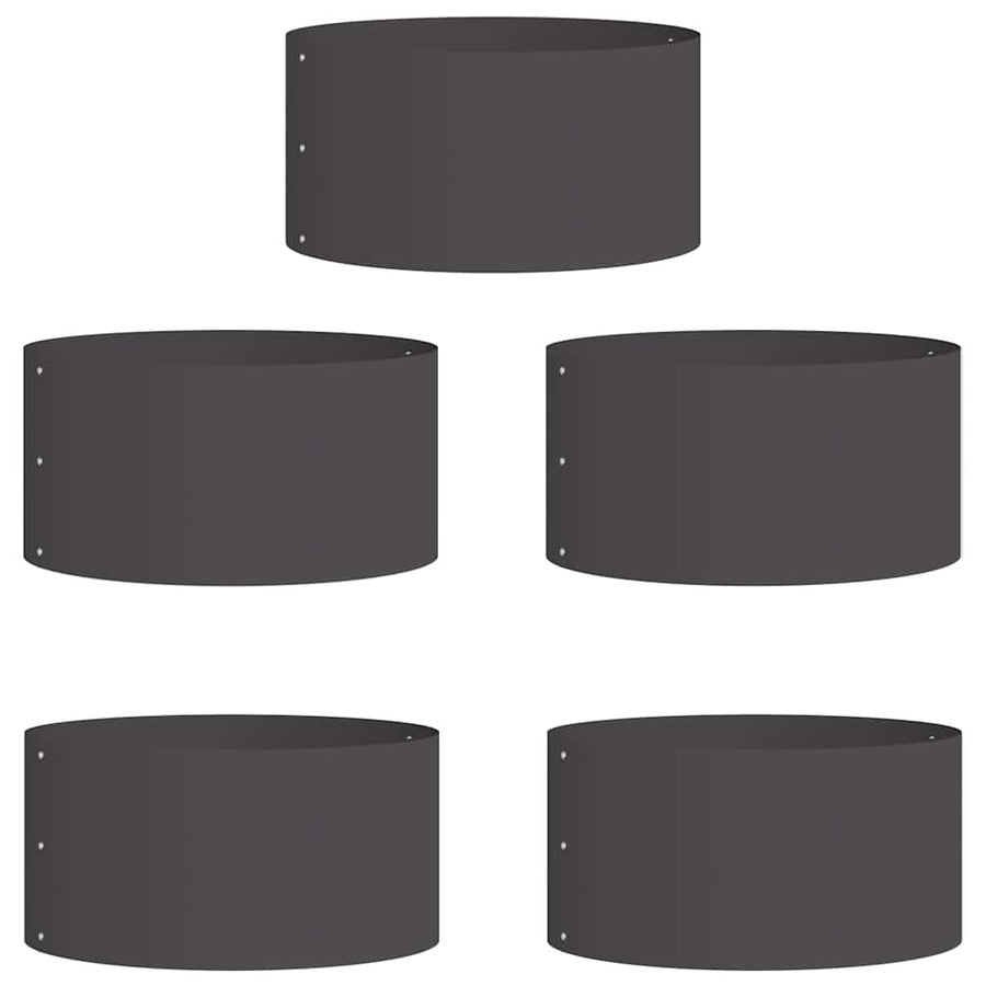Plantenring 5 st Zwart 40 x 40 x 20 cm Koudgewalst staal