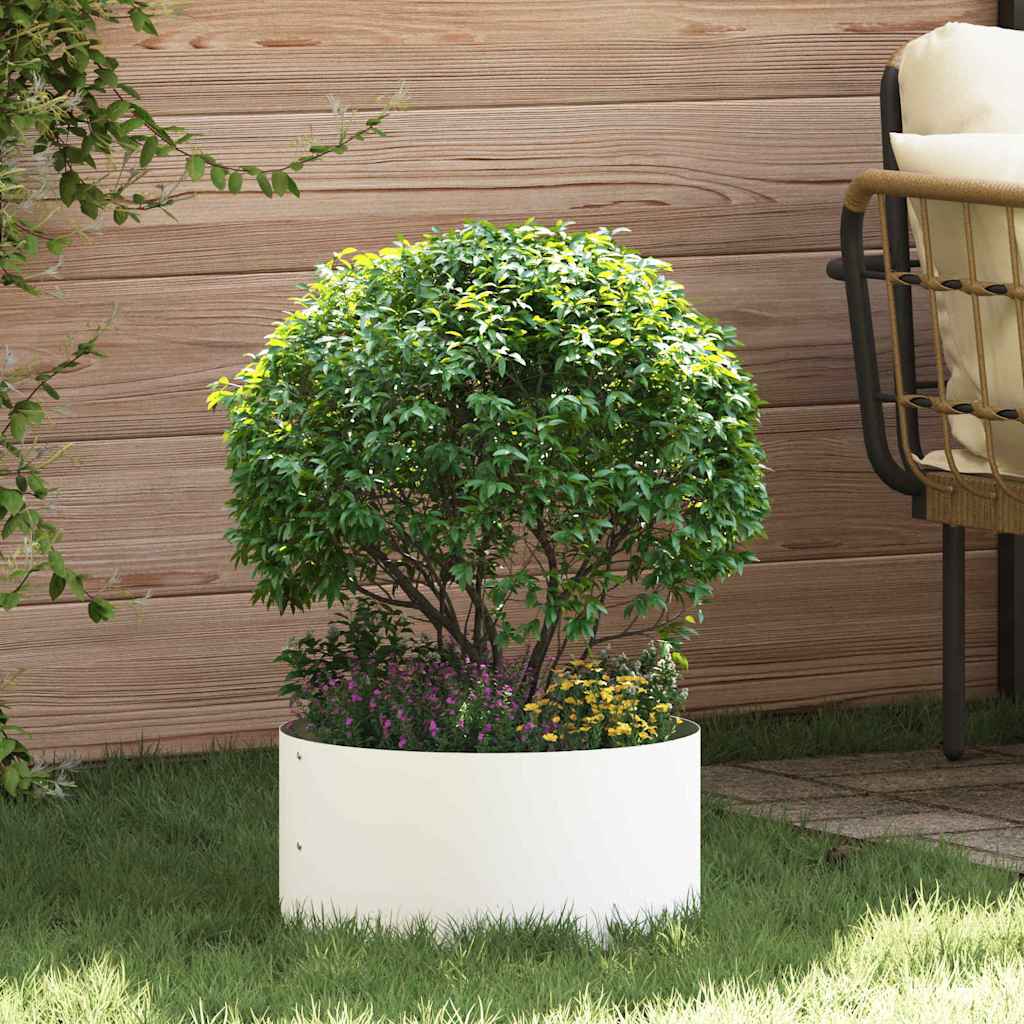 Plantenring Wit 40 x 40 x 20 cm Koudgewalst staal