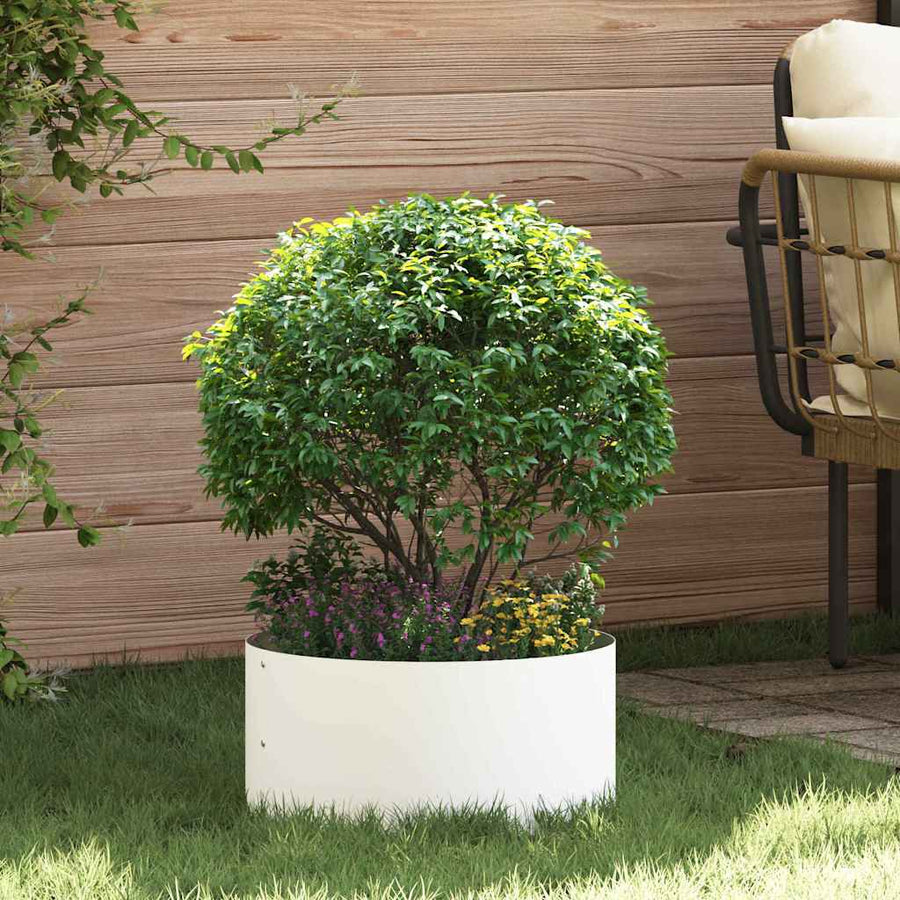 Plantenring Wit 40 x 40 x 20 cm Koudgewalst staal