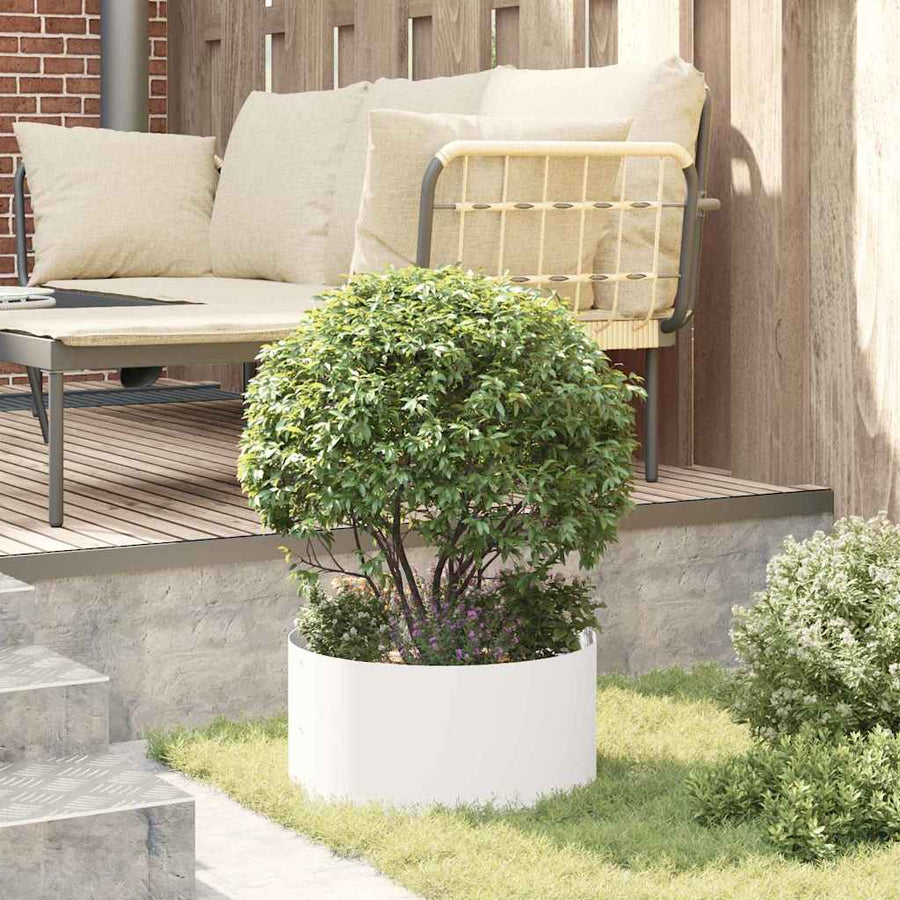 Plantenring Wit 40 x 40 x 20 cm Koudgewalst staal