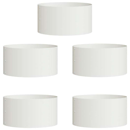 Plantenring 5 pcs Wit 40 x 40 x 20 cm Koudgewalst staal