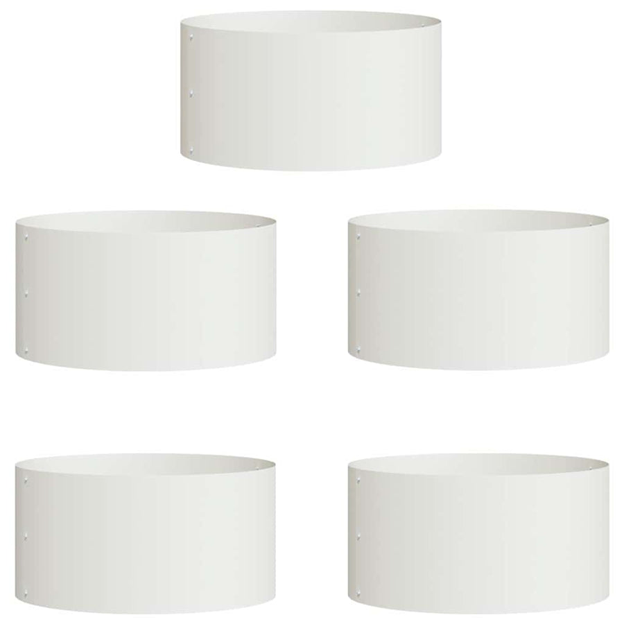 Plantenring 5 pcs Wit 40 x 40 x 20 cm Koudgewalst staal