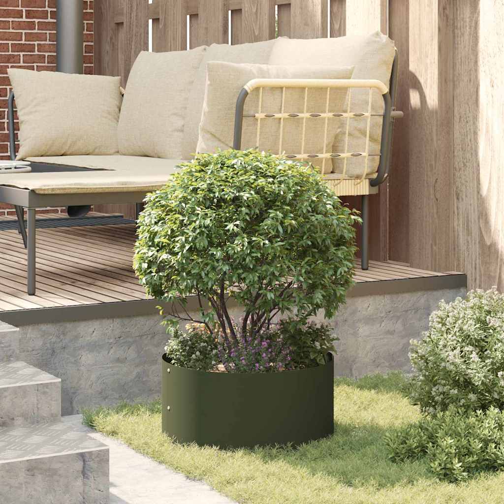 Plantenring Olijf Groen 40 x 40 x 20 cm Koudgewalst staal