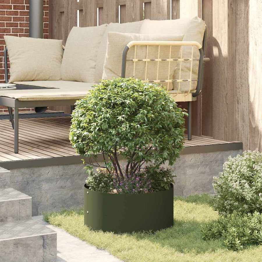 Plantenring Olijf Groen 40 x 40 x 20 cm Koudgewalst staal