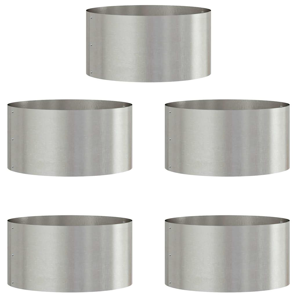 Plantenring 5 st Zilver 40 x 40 x 20 cm Roestvrij staal