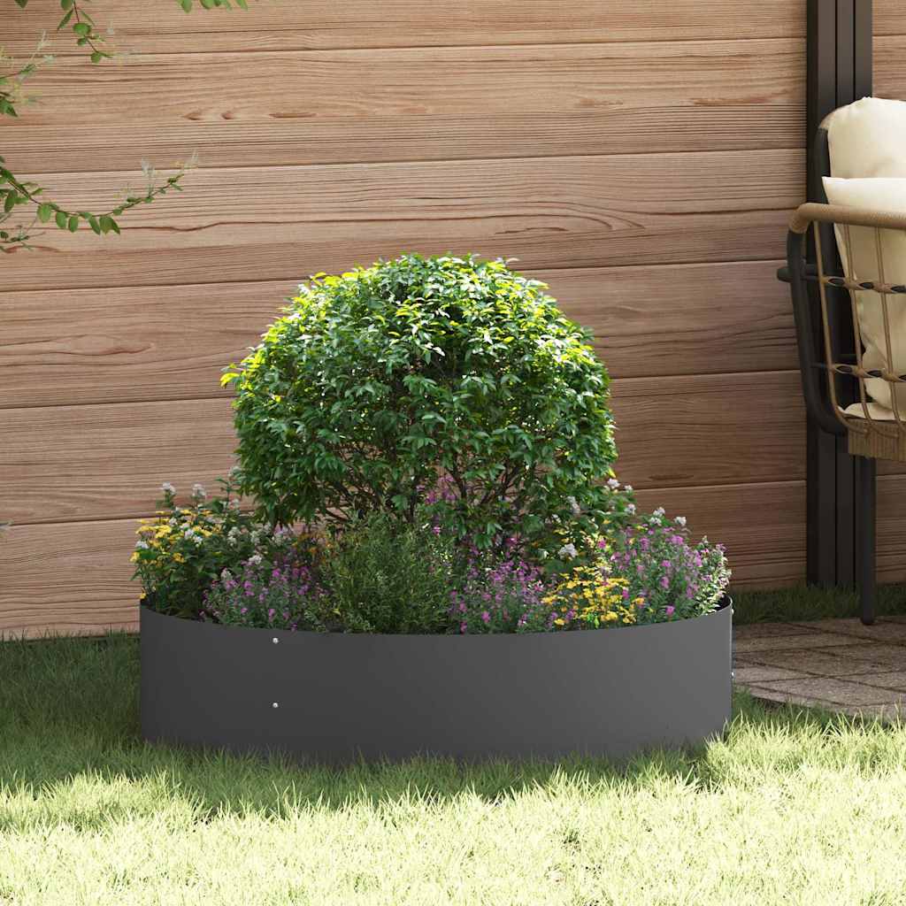 Tuin Bloempot Zwart 80 x 80 x 20 cm Koudgewalst staal