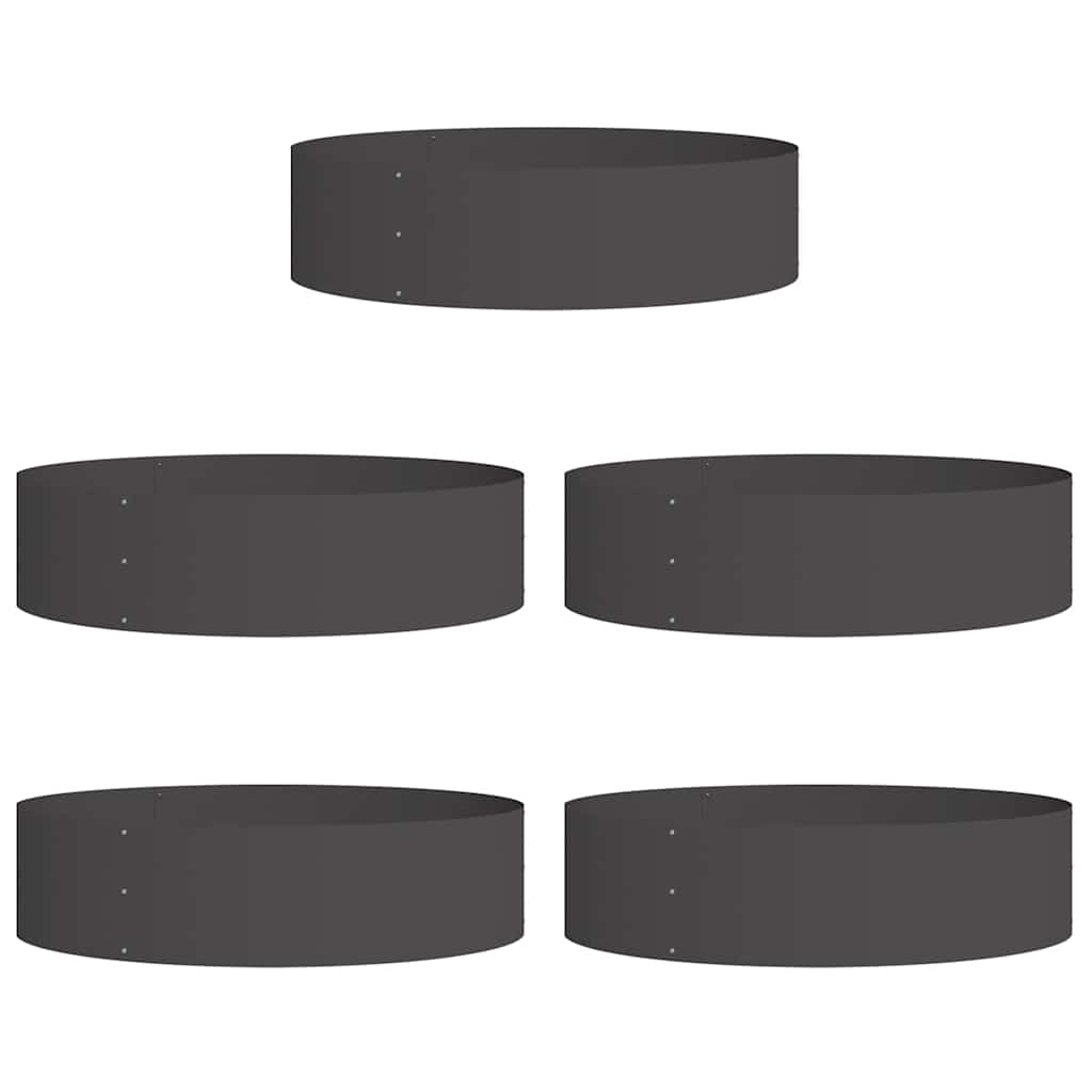 Plantenring 5 st Zwart 80 x 80 x 20 cm Koudgewalst staal