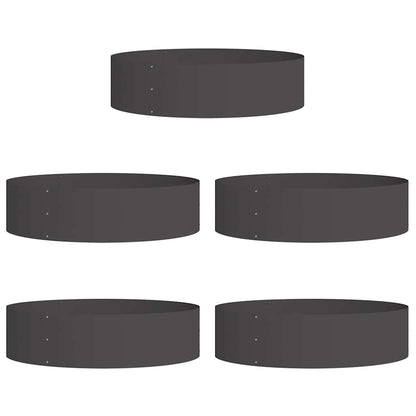 Plantenring 5 st Zwart 80 x 80 x 20 cm Koudgewalst staal