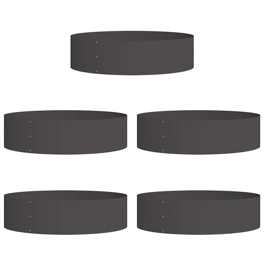 Plantenring 5 st Zwart 80 x 80 x 20 cm Koudgewalst staal