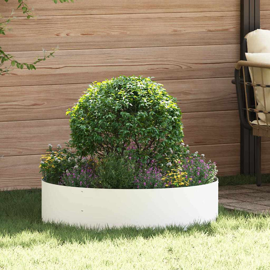 Plantenring 5 pcs Wit 80 x 80 x 20 cm Koudgewalst staal