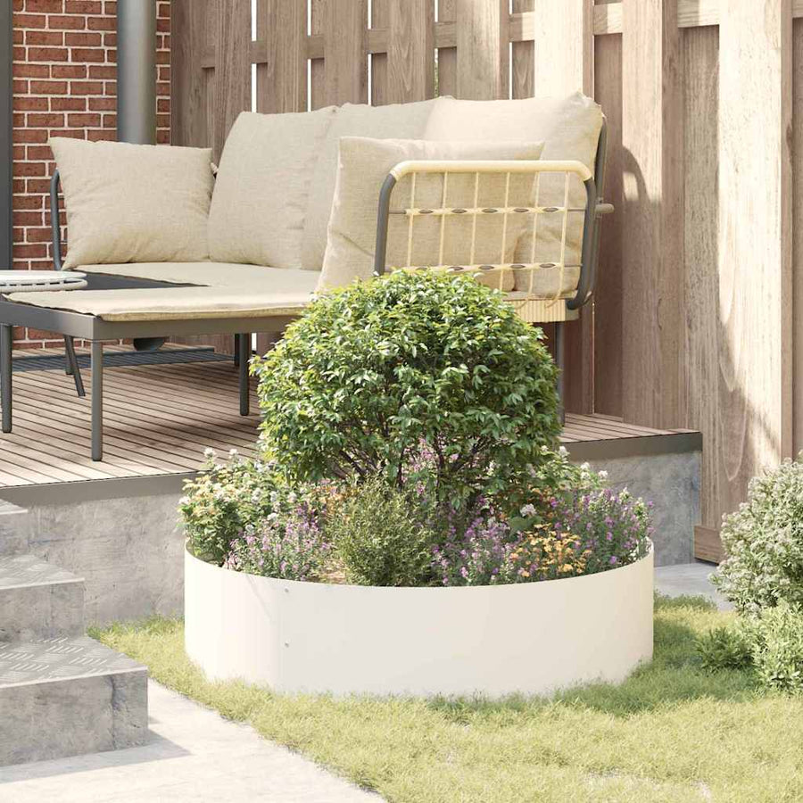 Plantenring 5 pcs Wit 80 x 80 x 20 cm Koudgewalst staal