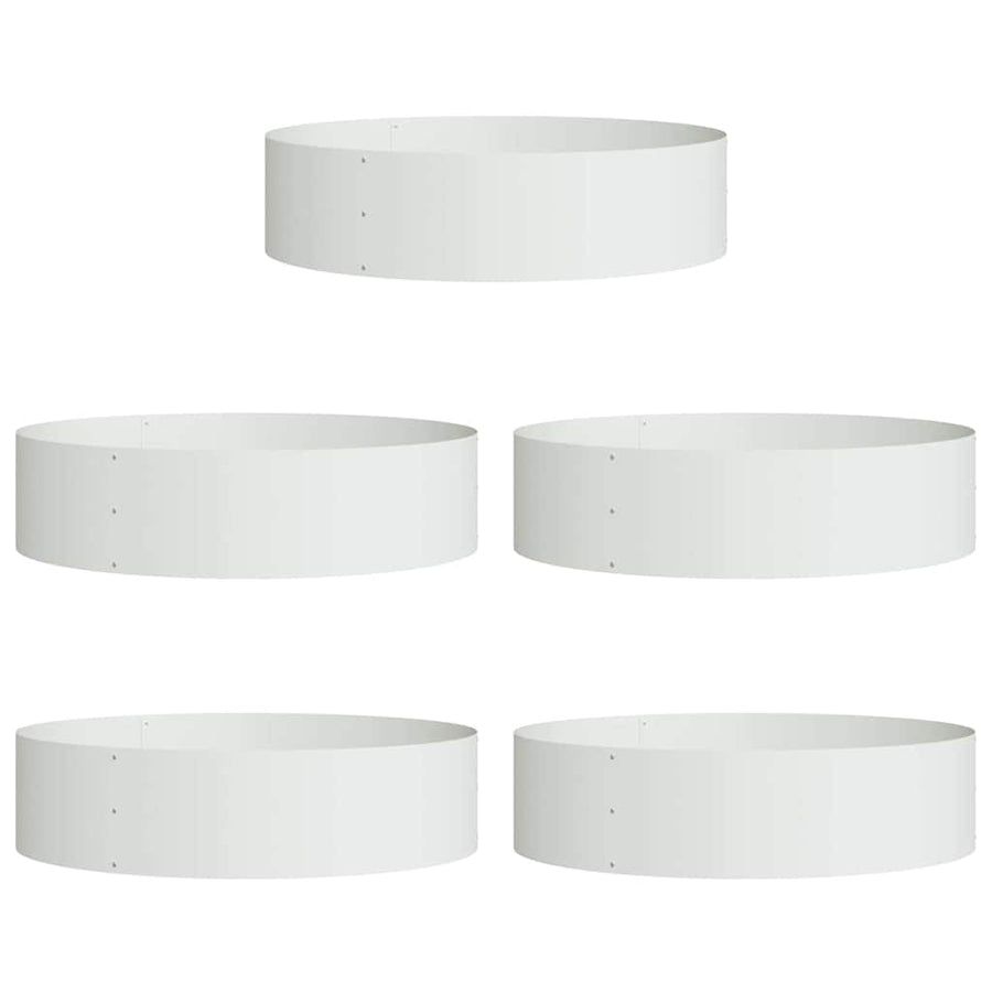 Plantenring 5 pcs Wit 80 x 80 x 20 cm Koudgewalst staal