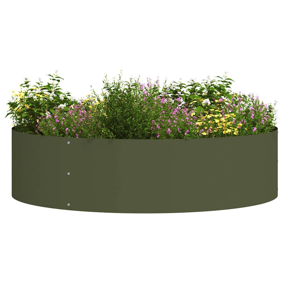 Plantenring Olijf Groen 80 x 80 x 20 cm Koudgewalst staal