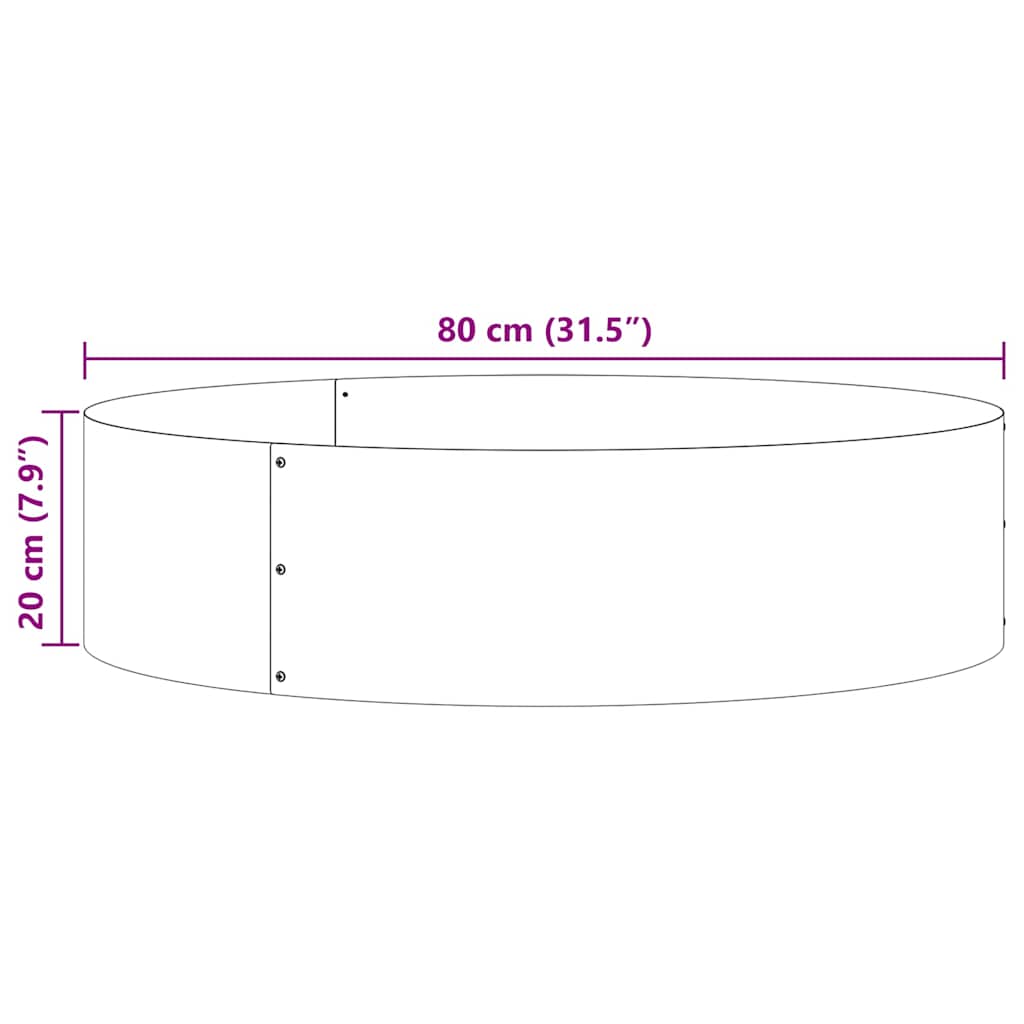 Plantenring Zilver 80 x 80 x 20 cm Roestvrij staal