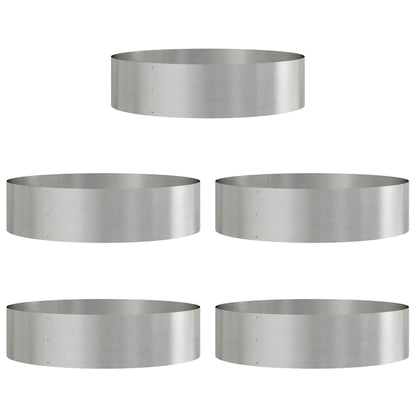 Plantenring 5 st Zilver 80 x 80 x 20 cm Roestvrij staal