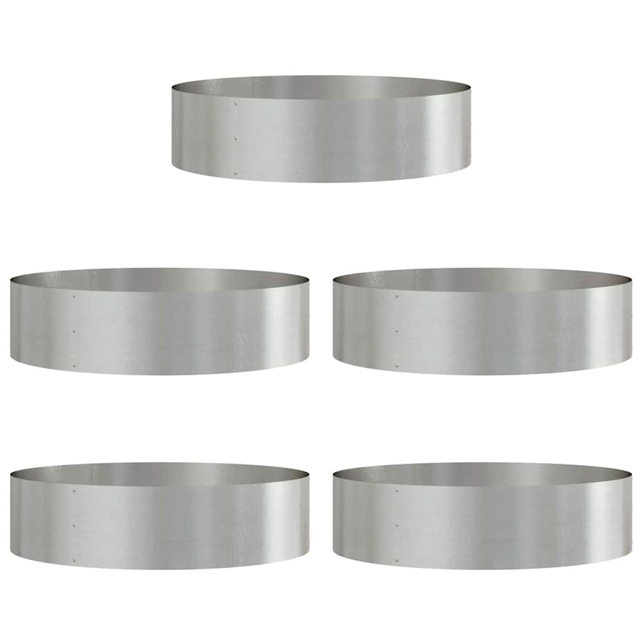 Plantenring 5 st Zilver 80 x 80 x 20 cm Roestvrij staal