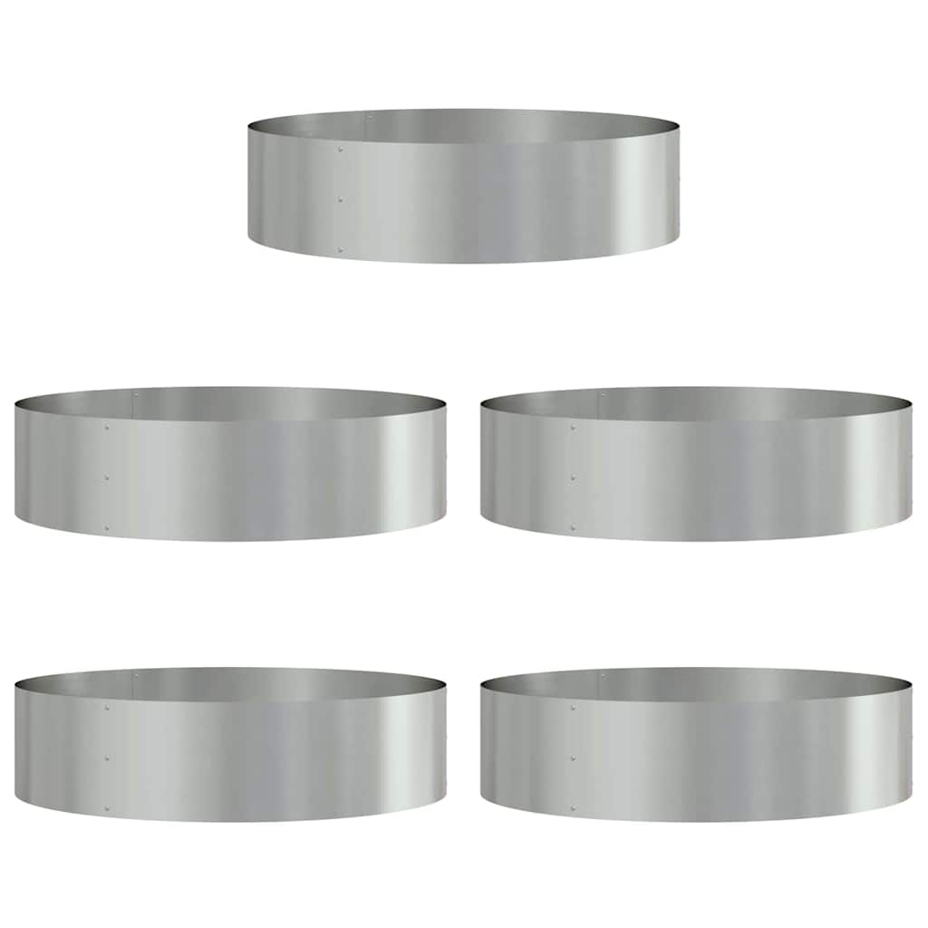 Plantenring 5 st Zilver 80 x 80 x 20 cm Gegalvaniseerd staal