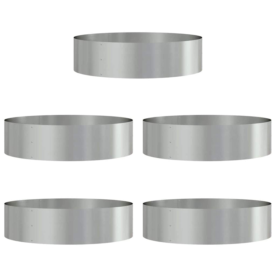 Plantenring 5 st Zilver 80 x 80 x 20 cm Gegalvaniseerd staal
