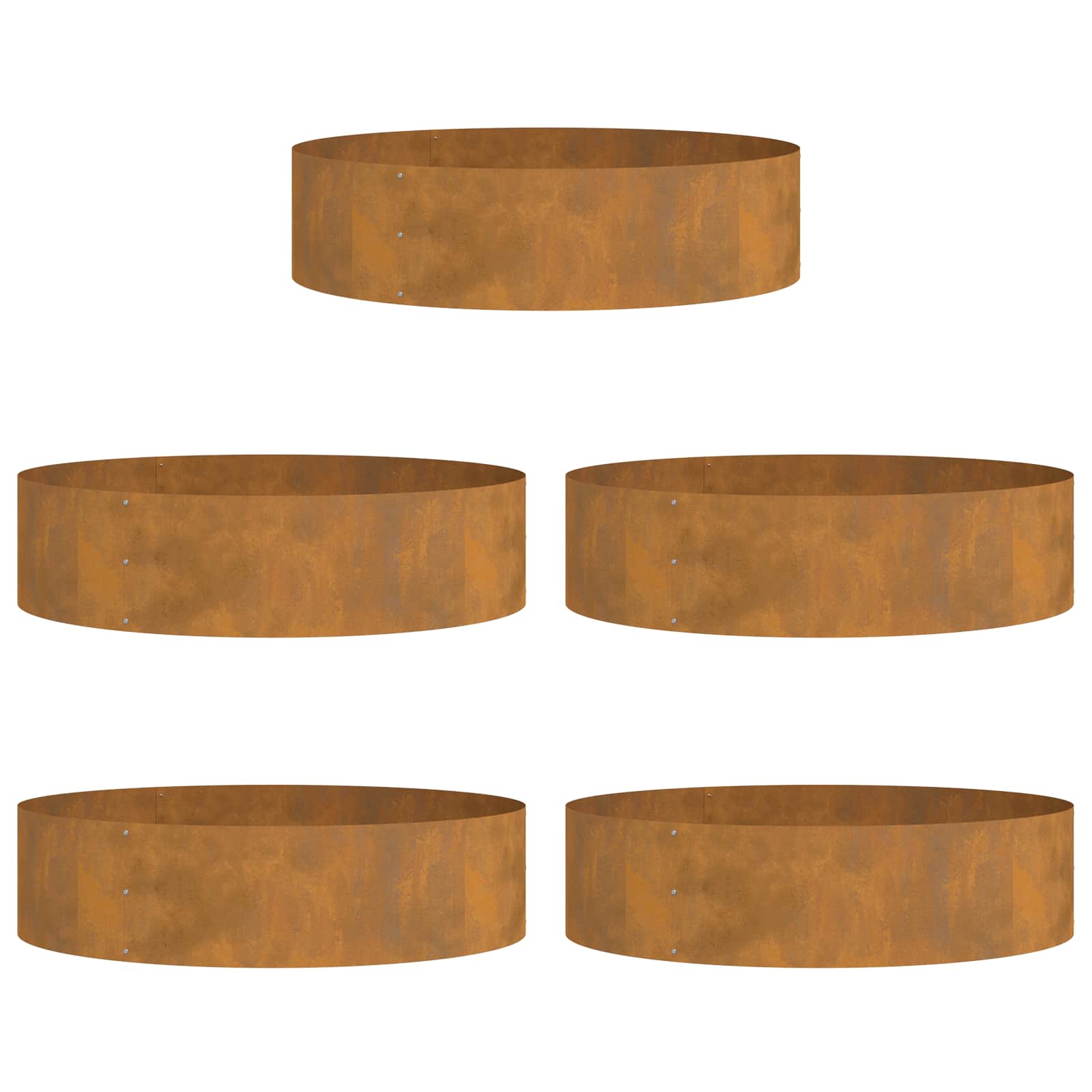 Plantenring 5 pcs Bruin 80 x 80 x 20 cm Cortenstaal