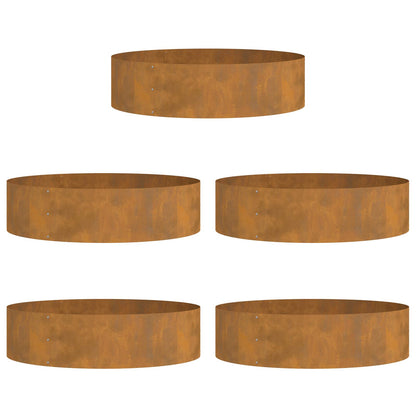 Plantenring 5 pcs Bruin 80 x 80 x 20 cm Cortenstaal