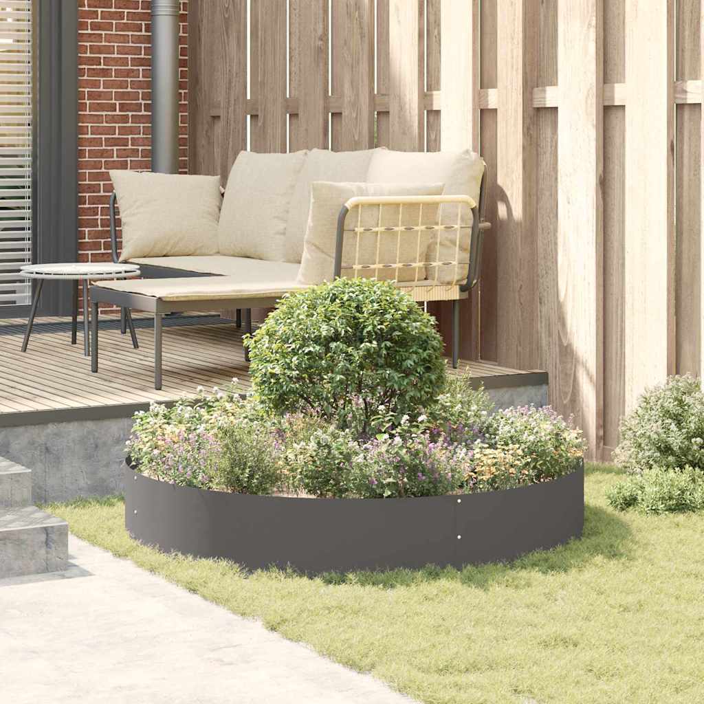 Plantenring 5 pcs Zwart 120 x 120 x 20 cm Koudgewalst staal