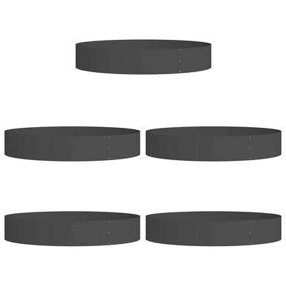 Plantenring 5 pcs Zwart 120 x 120 x 20 cm Koudgewalst staal