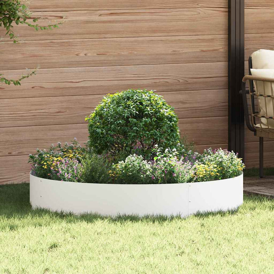 Plantenring 5 pcs Wit 120 x 120 x 20 cm Koudgewalst staal
