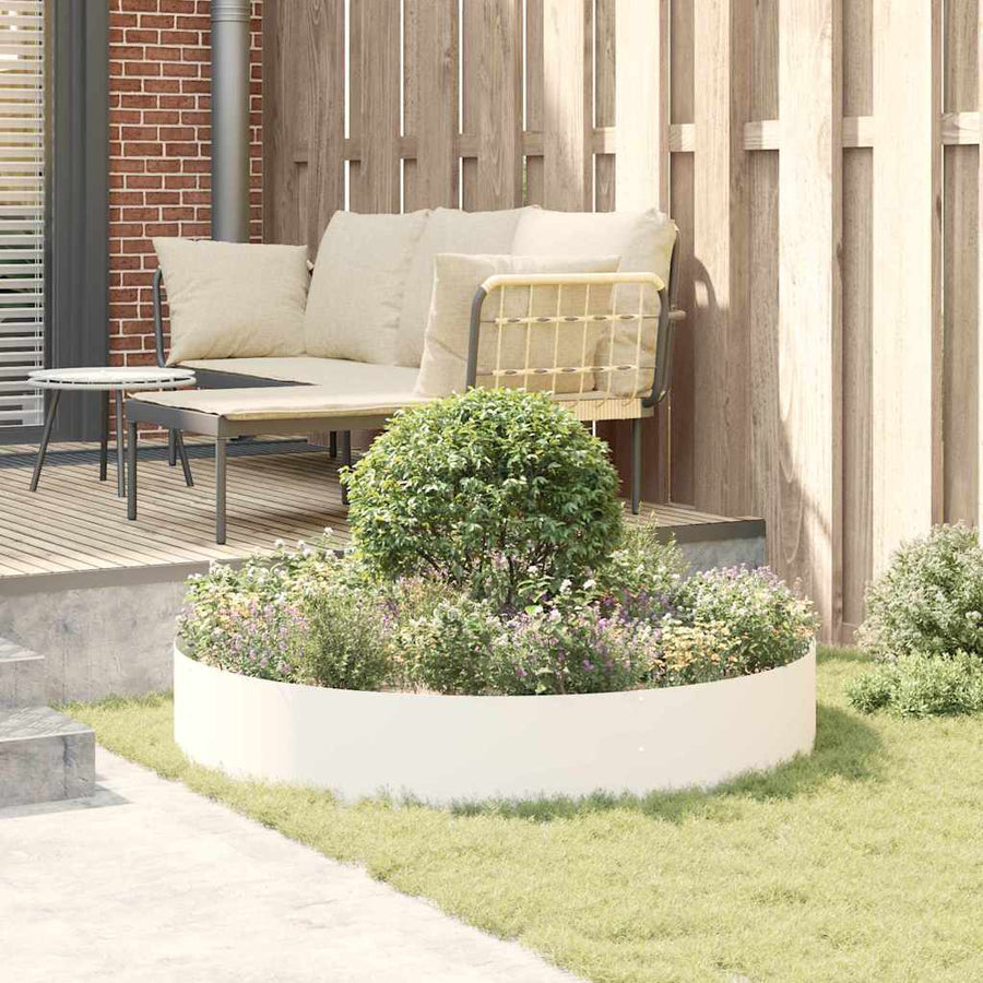 Plantenring 5 pcs Wit 120 x 120 x 20 cm Koudgewalst staal