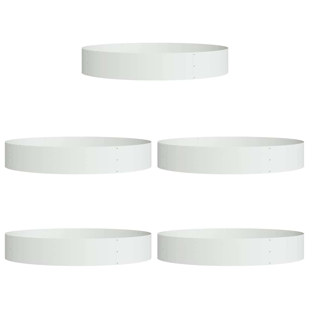 Plantenring 5 pcs Wit 120 x 120 x 20 cm Koudgewalst staal