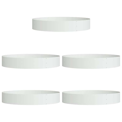 Plantenring 5 pcs Wit 120 x 120 x 20 cm Koudgewalst staal