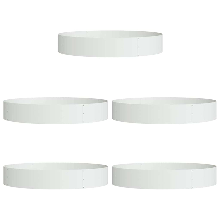 Plantenring 5 pcs Wit 120 x 120 x 20 cm Koudgewalst staal