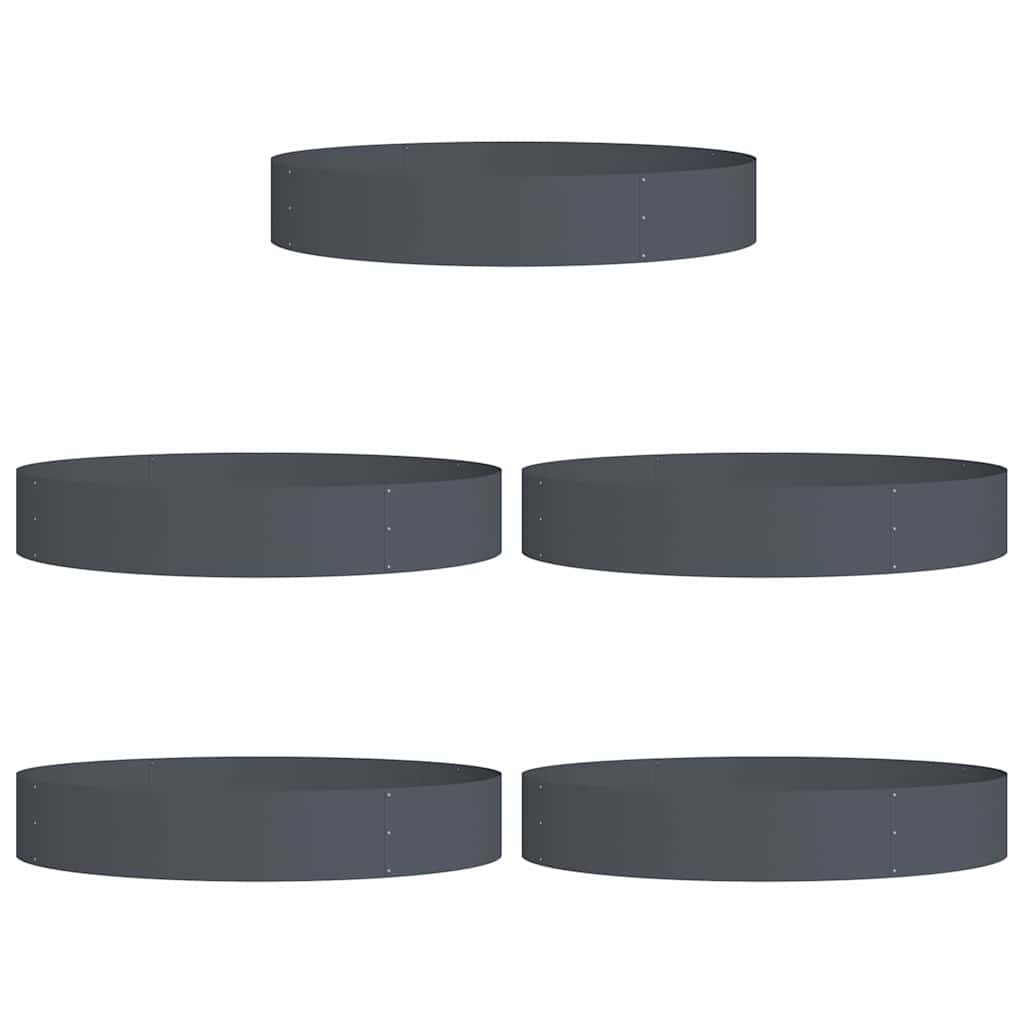 Plantenring 5 pcs Antraciet 120 x 120 x 20 cm Koudgewalst staal