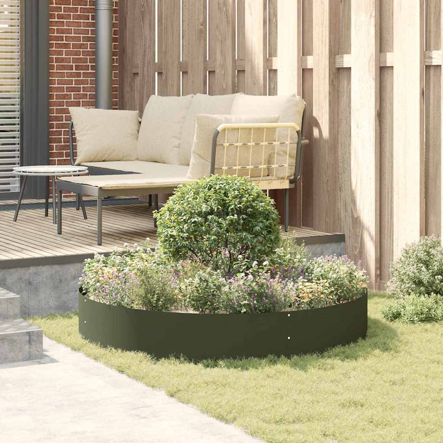 Tuin Bloempot Olijfgroen 120 x 120 x 20 cm Staal