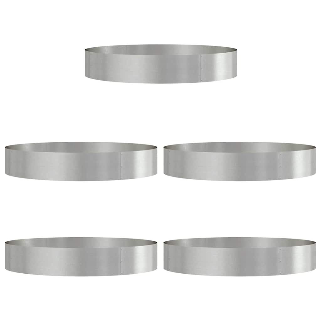 Plantenring 5 st Zilver 120 x 120 x 20 cm Roestvrij staal