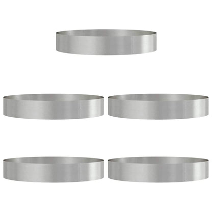 Plantenring 5 st Zilver 120 x 120 x 20 cm Roestvrij staal